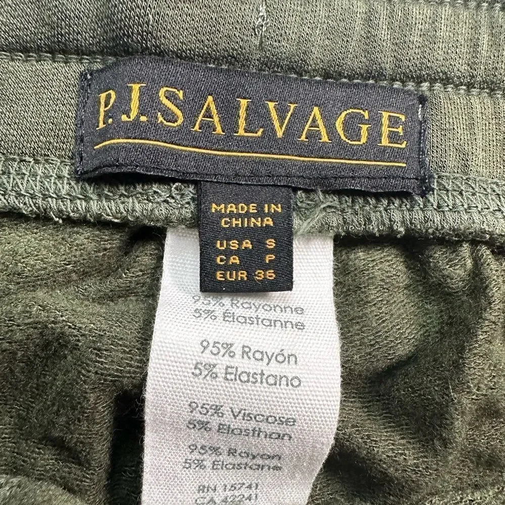 PJ Salvage Women’s Green Ombre’ Pajama Lounge Pants Drawstring Waist Size Small